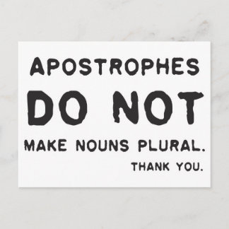 Verwendung von Apostrophen Postkarte