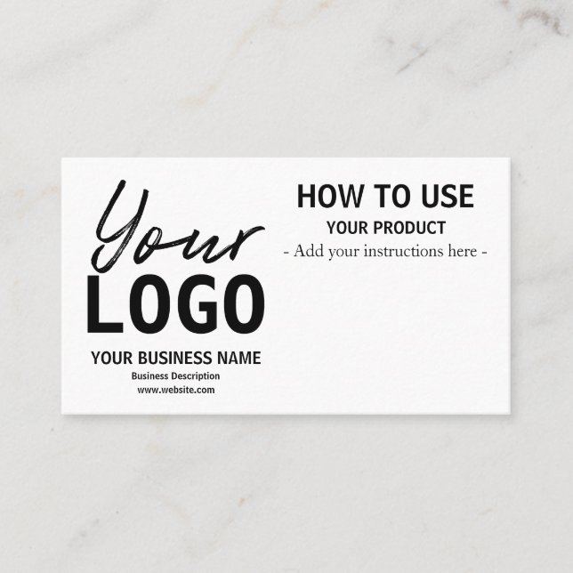 Verwendung von Instruktionskarten Visitenkarte (Vorderseite)