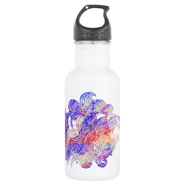 Verwickelte Illustration des Brüllenseelöwes Trinkflasche (Vorderseite)