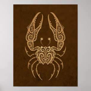Verwickelter Brown-Krebs-Tierkreis Poster