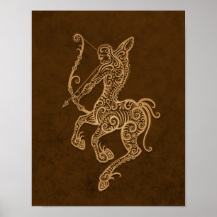 Verwickelter Brown-Schütze-Tierkreis Poster