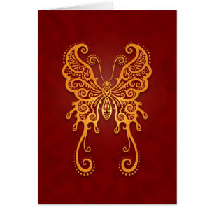 Verwickelter goldener roter Schmetterling