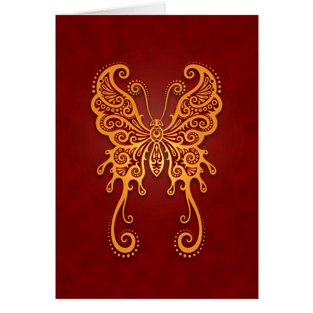 Verwickelter goldener roter Schmetterling (Vorne)
