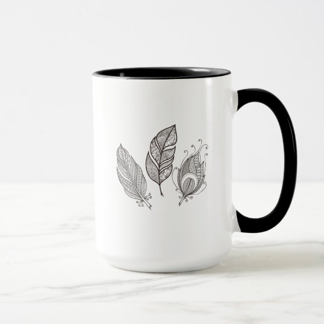 Verwickeltes Feder-Gekritzel Tasse (Rechts)