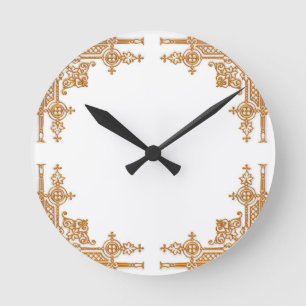 Verwickeltes Gold Runde Wanduhr