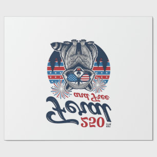 Verwilberte 250 und freie Waschbär-patriotische Ve Geschenkpapier