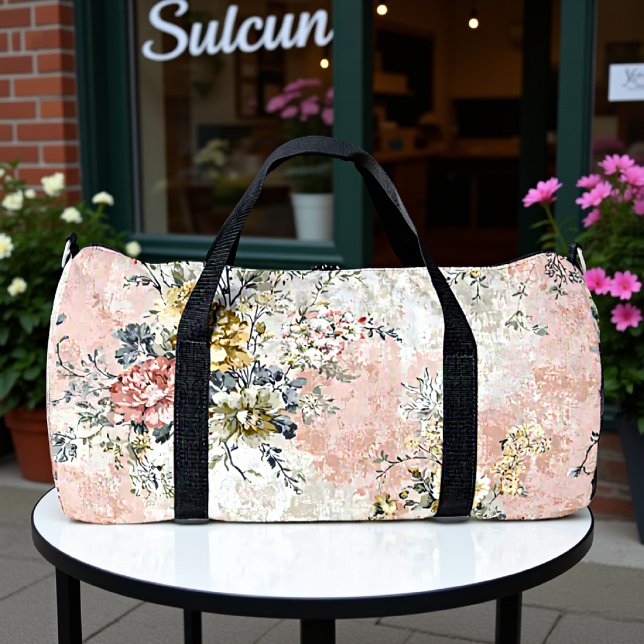 Verwilderter Rosengarten Blumenmuster Duffle Bag (Von Creator hochgeladen)