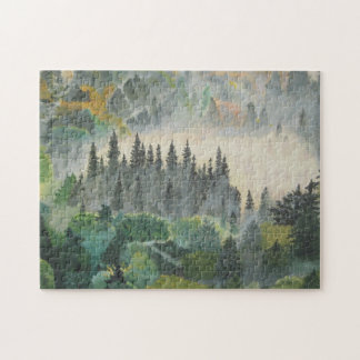 Verwirren Sie den Wald an der Dämmerung