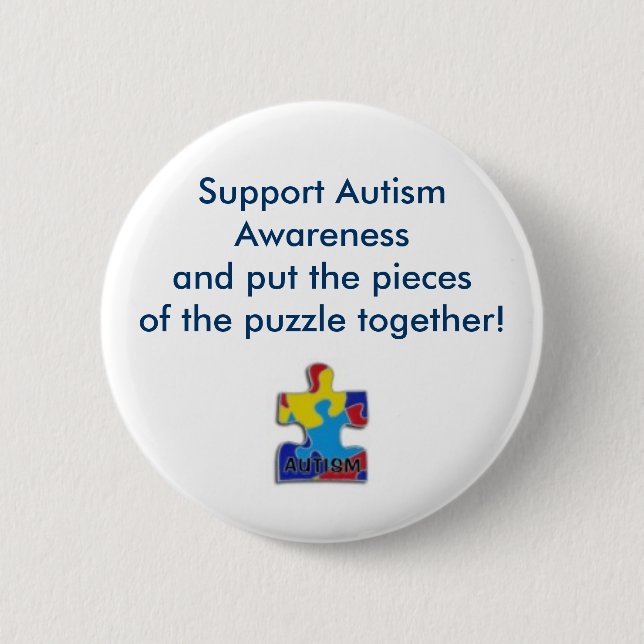 verwirren Sie Stück, Stützautismus Awarenessand Button (Vorderseite)