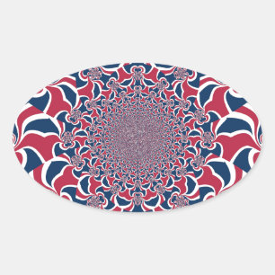Verwirren von Kaleidoskop Art Print Ovaler Aufkleber