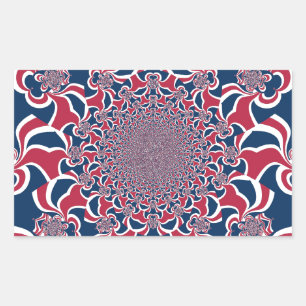 Verwirren von Kaleidoskop Art Print Rechteckiger Aufkleber