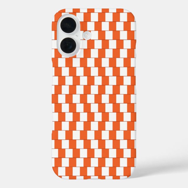 Verwirrende Linien Orange iPhone 16 Hülle (Rückseite)