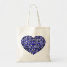 Verwirrte blaue Herz-Taschen-Tasche