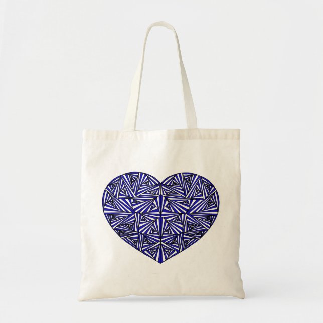 Verwirrte blaue Herz-Taschen-Tasche Tragetasche (Vorne)