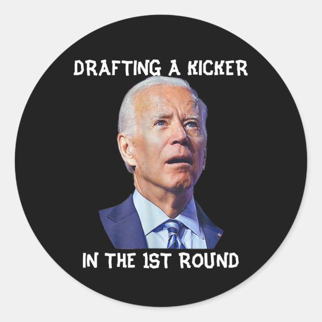 Verwirrte Joe Biden Fantasy Football Loser Draftin Runder Aufkleber (Vorderseite)