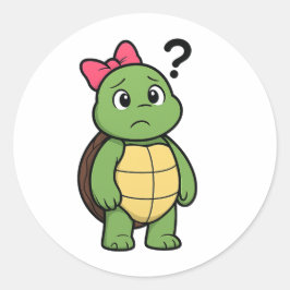 Verwirrte Schildkröte Runder Aufkleber