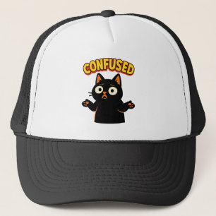 Verwirrte Schwarze Katze Truckerkappe