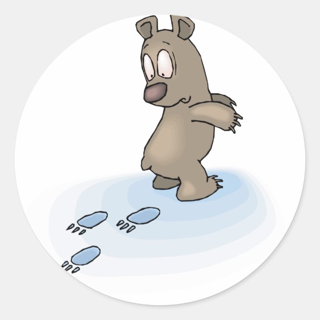 Verwirrter Bär Runder Aufkleber (Vorderseite)