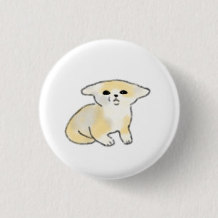 Verwirrter Fennek Fuchs Wasserfarben-Geschenk Button