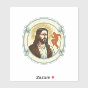Verwirrter Jesus Viraler Tanztrend Silhouette Vide Aufkleber