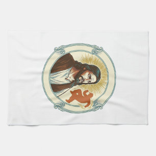 Verwirrter Jesus Viraler Tanztrend Silhouette Vide Geschirrtuch