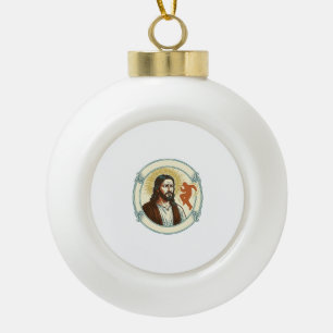 Verwirrter Jesus Viraler Tanztrend Silhouette Vide Keramik Kugel-Ornament
