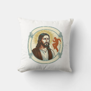 Verwirrter Jesus Viraler Tanztrend Silhouette Vide Kissen