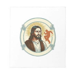 Verwirrter Jesus Viraler Tanztrend Silhouette Vide Notizblock
