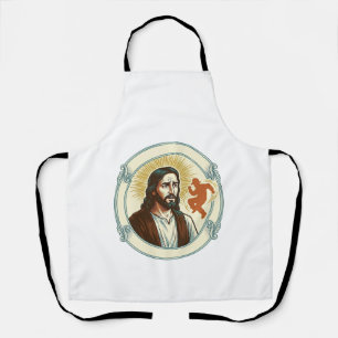 Verwirrter Jesus Viraler Tanztrend Silhouette Vide Schürze