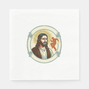 Verwirrter Jesus Viraler Tanztrend Silhouette Vide Serviette