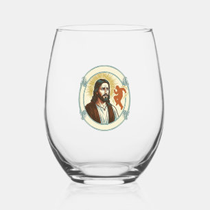 Verwirrter Jesus Viraler Tanztrend Silhouette Vide Weinglas Ohne Stiel