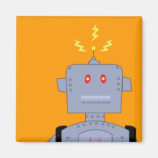 verwirrter Roboter Magnet (Vorne)