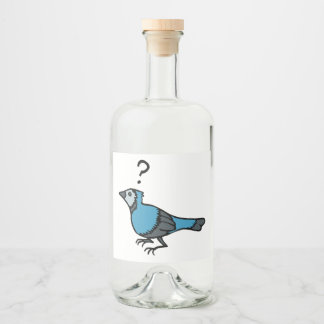 Verwirrter Vogel Alkoholflaschenetikett