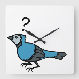 Verwirrter Vogel Quadratische Wanduhr