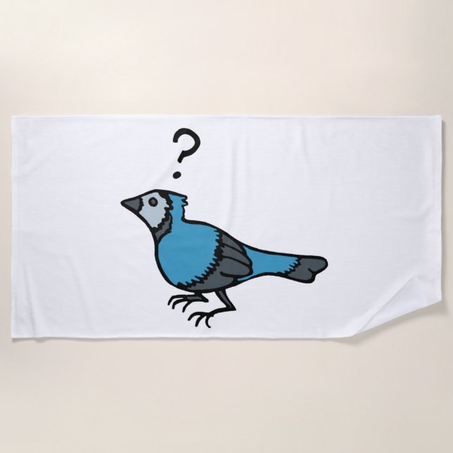 Verwirrter Vogel Strandtuch (Vorderseite)