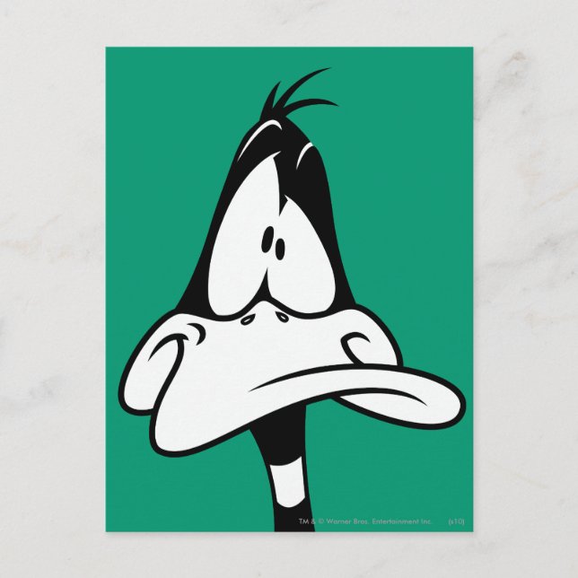 Verwirrtes DAFFY DUCK™-Gesicht Postkarte (Vorderseite)