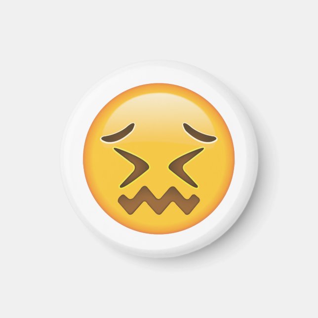 Verwirrtes Gesicht - Emoji Magnet (Vorne)