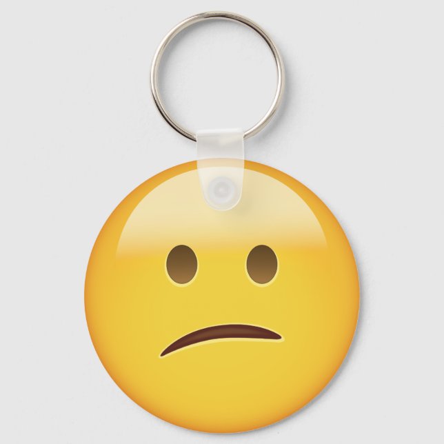 Verwirrtes Gesicht Emoji Schlüsselanhänger (Vorderseite)