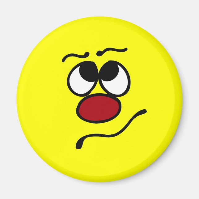 Verwirrtes Gesicht Grumpey Magnet (Vorne)