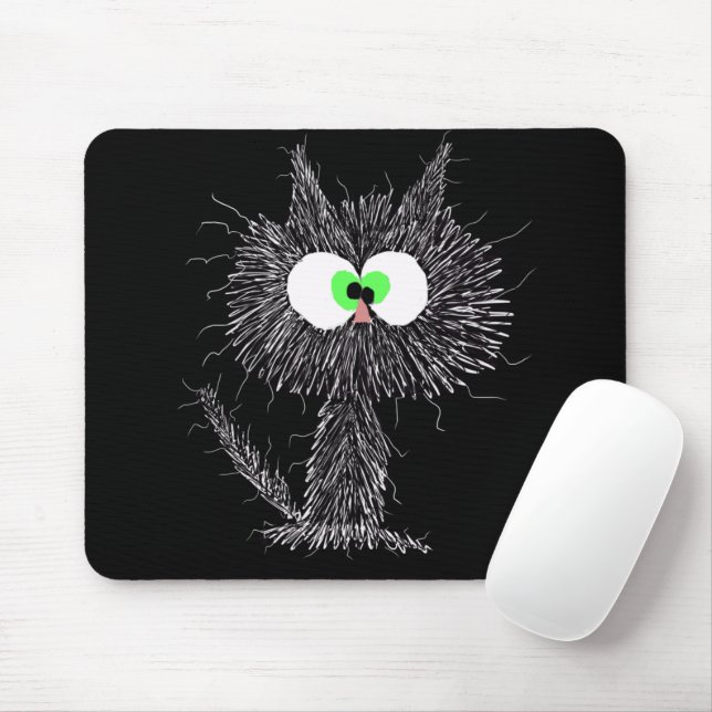 Verwirrtes Katzenschwarz Mousepad (Mit Mouse)