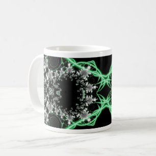 Verwirrtheit   Kunst im Grünen und Weißen Fraktal Kaffeetasse