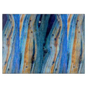 verwitterte blaue Bretter Schneidebrett