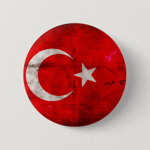 Verwitterte die Türkei-Flagge Button