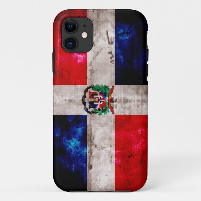 Verwitterte Dominikanische Republik-Flagge Case-Mate iPhone Hülle (Rückseite)