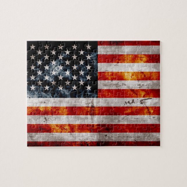 Verwitterte Vintage amerikanische Flagge (Horizontal)