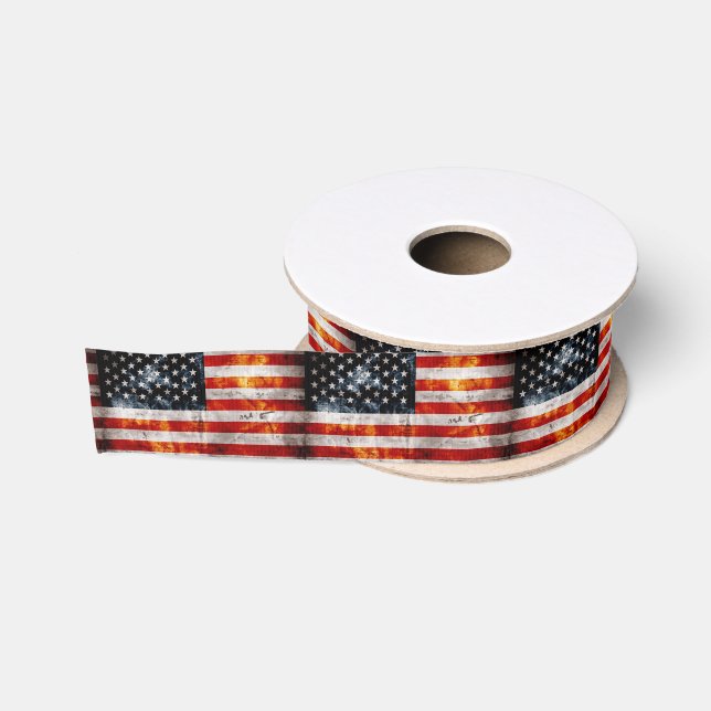 Verwitterte Vintage amerikanische Flagge Ripsband (Spule)