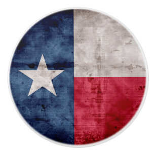 Verwitterte Vintage Texas-Staats-Flagge Keramikknauf