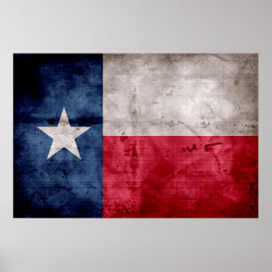 Verwitterte Vintage Texas-Staats-Flagge Poster