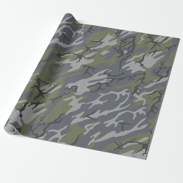 Verwitterte Zutageliegen-Camouflage Geschenkpapier (Ungerollt)