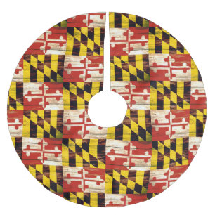 Verwitterter hölzerner Maryland-Flaggenbaumrock Polyester Weihnachtsbaumdecke